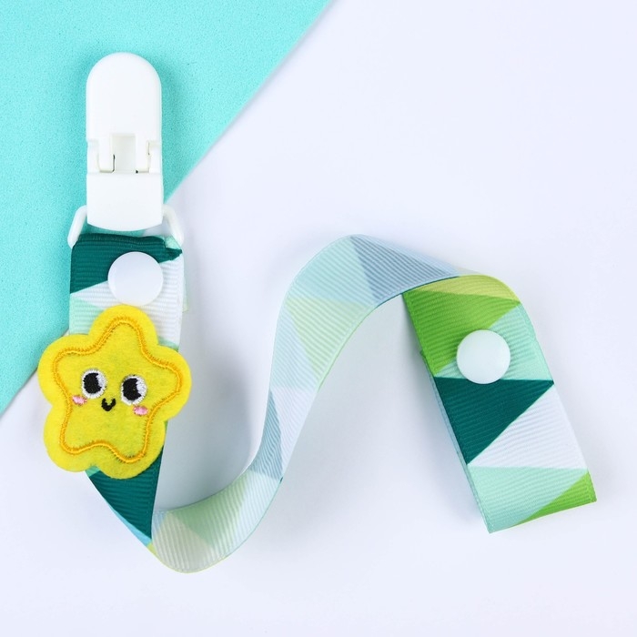 Держатель для соски - пустышки «Счастливый ребёнок», на ленте Держатель для соски - пустышки «Счастливый ребёнок», на ленте