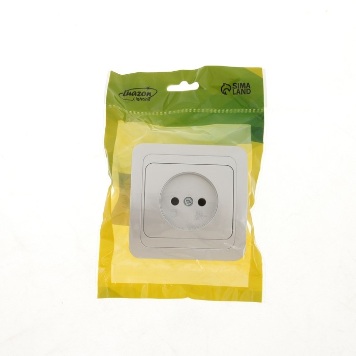 Розетка одноместная Luazon Lighting  Розетка одноместная Luazon Lighting "Орион", 10 А, скрытая, без з/к, серебристая