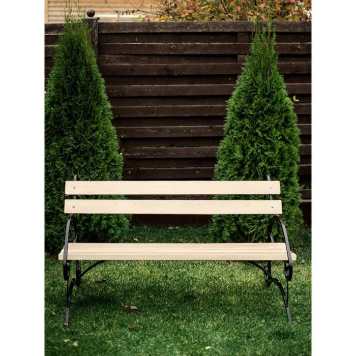 Скамейка для улицы Скамейка для улицы "Бульвар" деревянная, металлический каркас, 1.5х1х0.9 м, кованая