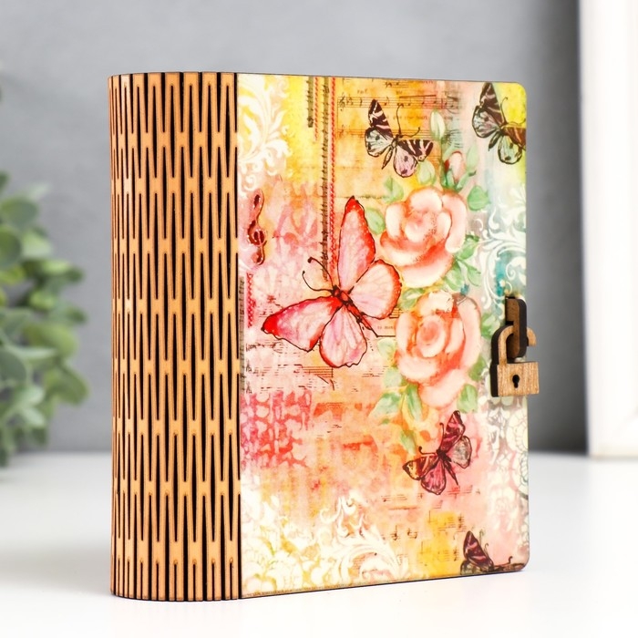Шкатулка-книга  Шкатулка-книга "Бабочки" 14 х12х5 см