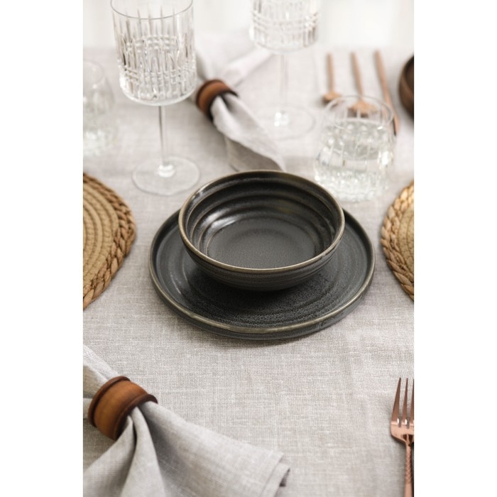 Тарелка фарфоровая десертная Magistro Urban, d=17 см, цвет серый Тарелка фарфоровая десертная Magistro Urban, d=17 см, цвет серый