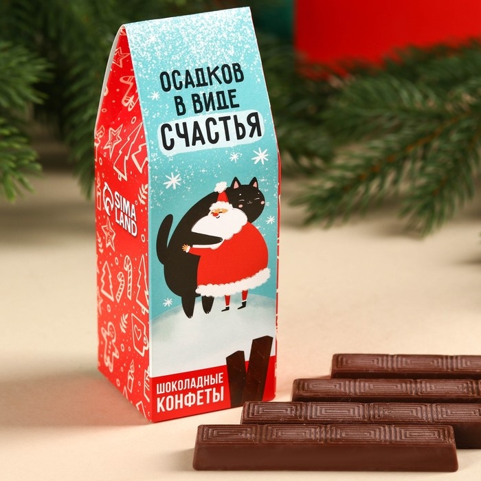Молочный шоколад в стиках &laquo;Осадков в виде счастья&raquo; в коробке-домике, 60 г.
