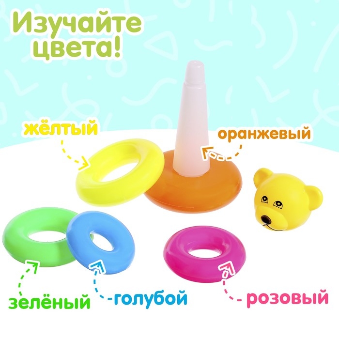 Пирамидка «Мишка», 5 колец Пирамидка «Мишка», 5 колец