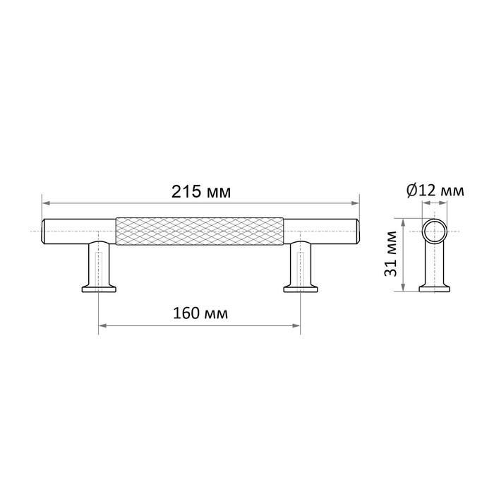 Ручка-рейлинг CAPPIO PIMPLY, d=12 мм, м/о 160 мм, цвет чёрный Ручка-рейлинг CAPPIO PIMPLY, d=12 мм, м/о 160 мм, цвет чёрный