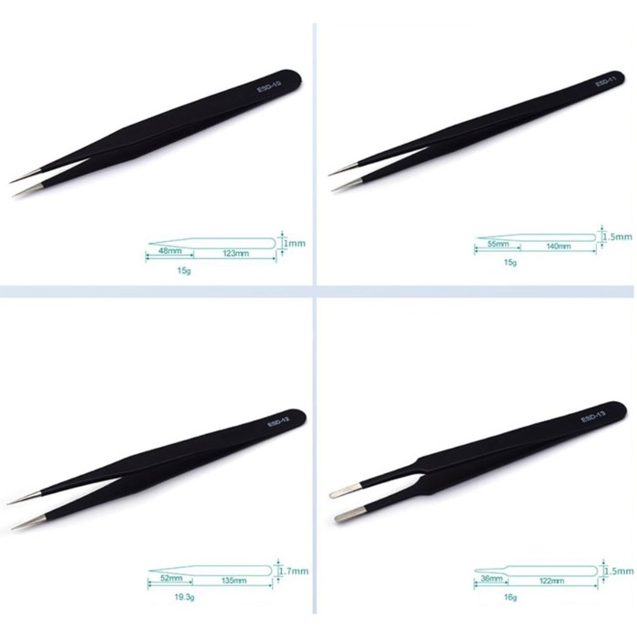 Пинцет для ремонта часов, 9 штук, антистатический Пинцет для ремонта часов, 9 штук, антистатический