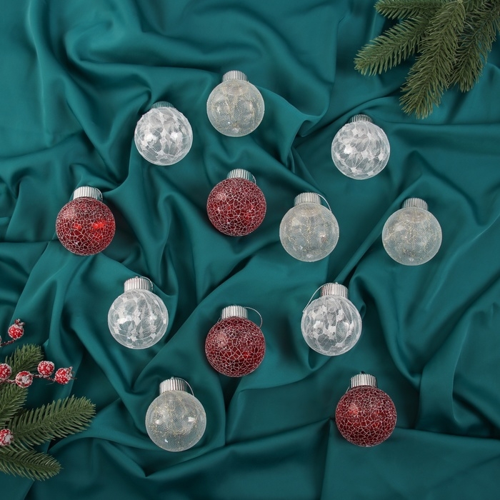 Набор шаров пластик d-6 см, 12 шт Набор шаров пластик d-6 см, 12 шт "Калейдоскоп" микс