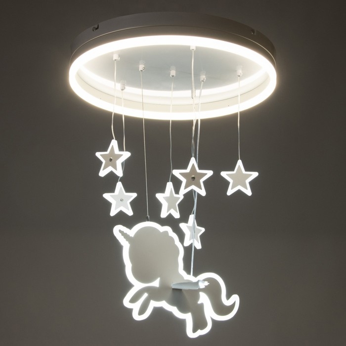 Люстра Люстра "Единорог" LED 58Вт 4000К белый 50х50х60 см BayerLux