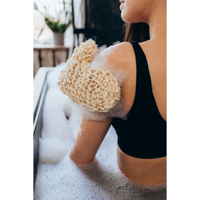 Мочалка банная Мочалка банная "Варежка", сизаль,