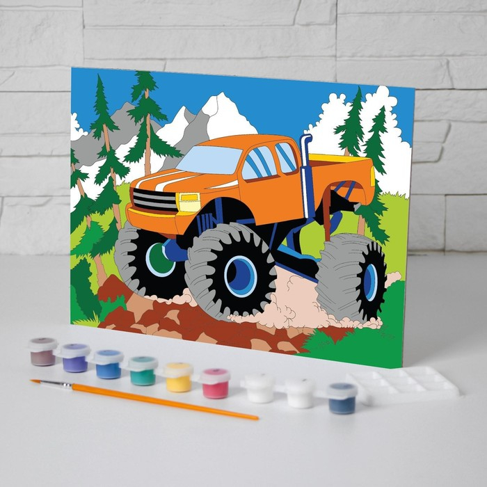 Картина по номерам для детей «Джип», 20 х 28,5 см Картина по номерам для детей «Джип», 20 х 28,5 см