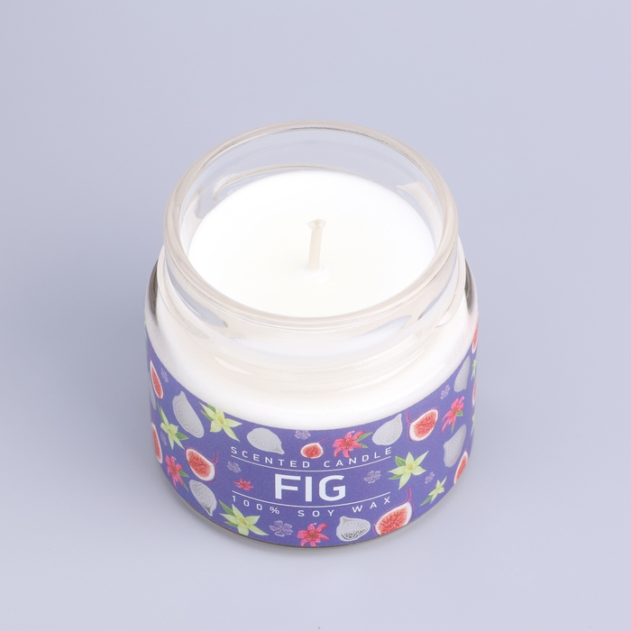 Свеча ароматическая в банке  Свеча ароматическая в банке "Спелый инжир", совый воск, 80 г