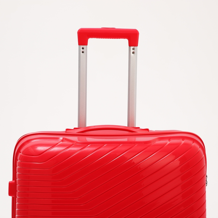 Чемодан большой 100 л (L), отдел на молнии, кодовый замок, 4 колеса, цвет красный Чемодан большой 100 л (L), отдел на молнии, кодовый замок, 4 колеса, цвет красный