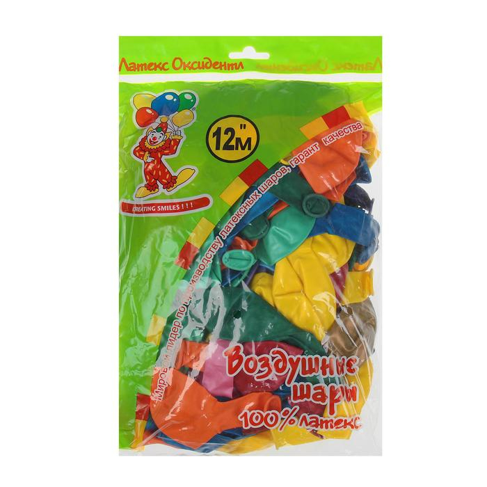 Шар латексный 12 Шар латексный 12", металлик и перламутр, набор 100 шт., цвета МИКС