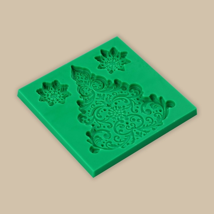 Силиконовый молд для творчества «Новогодняя елка», 8 х 8 см