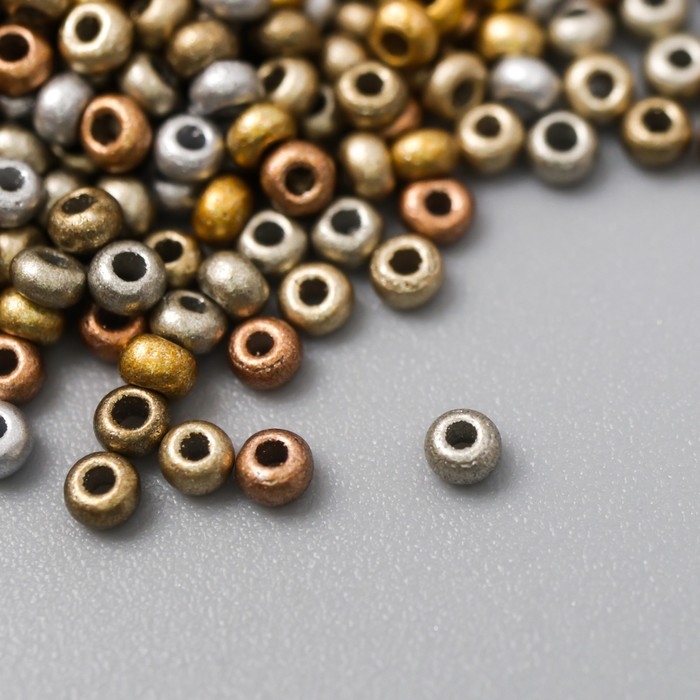 Бисер стекло 11/0  Бисер стекло 11/0 "Металлик. Меланж. Золото и серебро" 10 гр