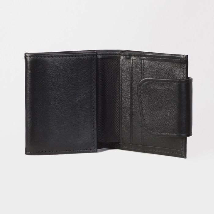 Портмоне мужское на кнопке, цвет чёрный