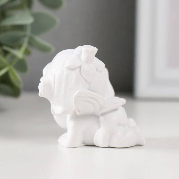 Сувенир полистоун Сувенир полистоун "Малыш-ангел в шапочке из цветка" МИКС 5х4,5х5 см