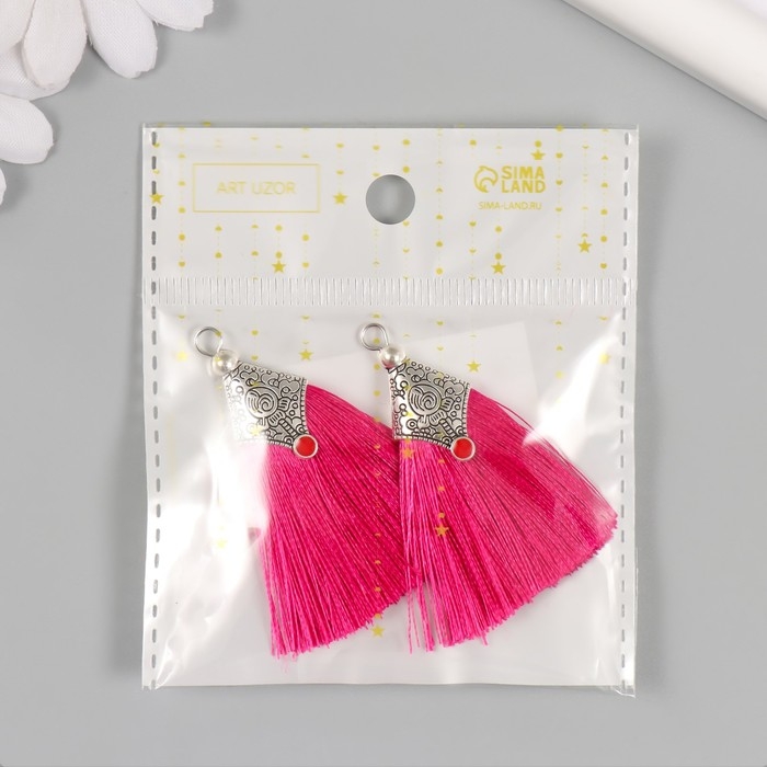 Декор для творчества текстиль Декор для творчества текстиль "Кисть Восток" розовато-лиловый набор 2 шт 1,6х4,5 см