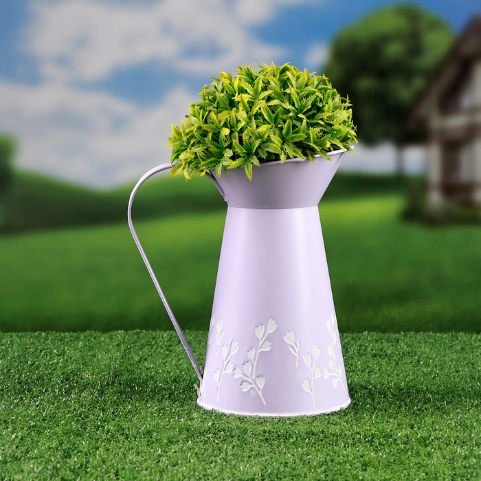 Кашпо - ваза  Кашпо - ваза "Кувшин Ландыши" лавандовый, 12х12х20см