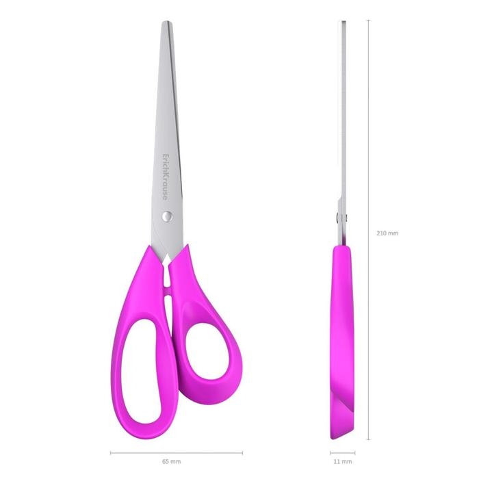 Ножницы ErichKrause Dynamic, 21 см, ударопрочный пластик, увеличенная толщина лезвий, МИКС Ножницы ErichKrause Dynamic, 21 см, ударопрочный пластик, увеличенная толщина лезвий, МИКС