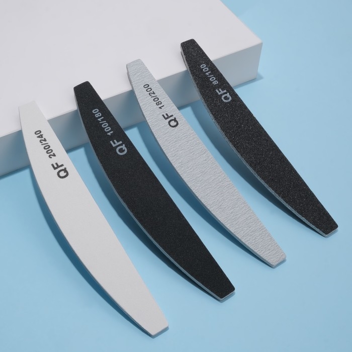 Набор пилок-наждаков, 18 см, 4 шт, цвет чёрный/серый/белый Набор пилок-наждаков, 18 см, 4 шт, цвет чёрный/серый/белый