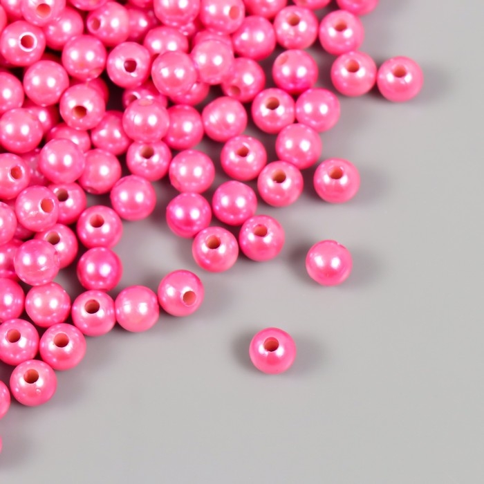 Набор бусин Набор бусин "Жемчуг" d 6 мм, 250 гр, розовый