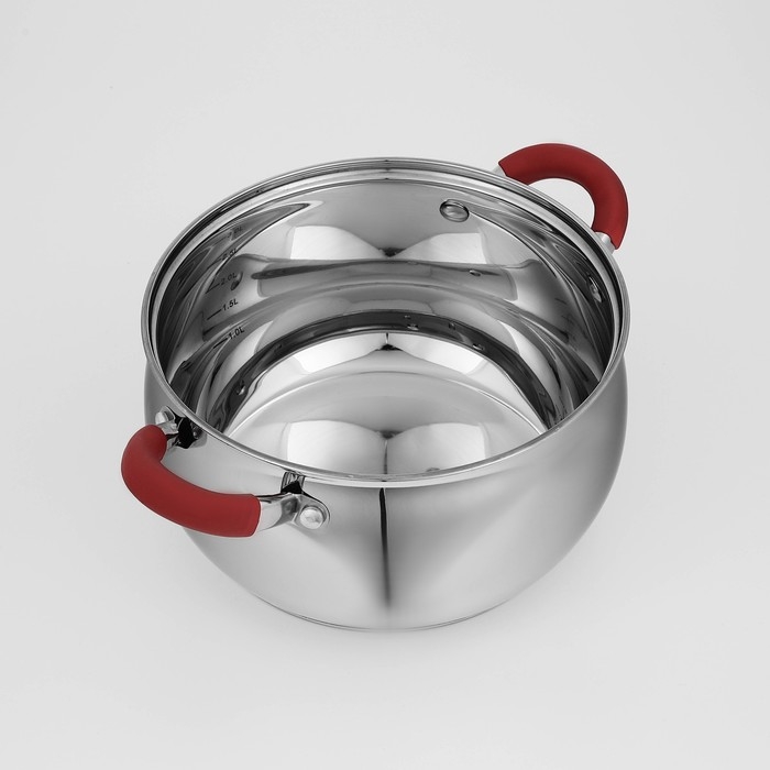 Кастрюля из нержавеющей стали Доляна «Вернер», 3,5 л, d=20 см, с крышкой, индукция Кастрюля из нержавеющей стали Доляна «Вернер», 3,5 л, d=20 см, с крышкой, индукция