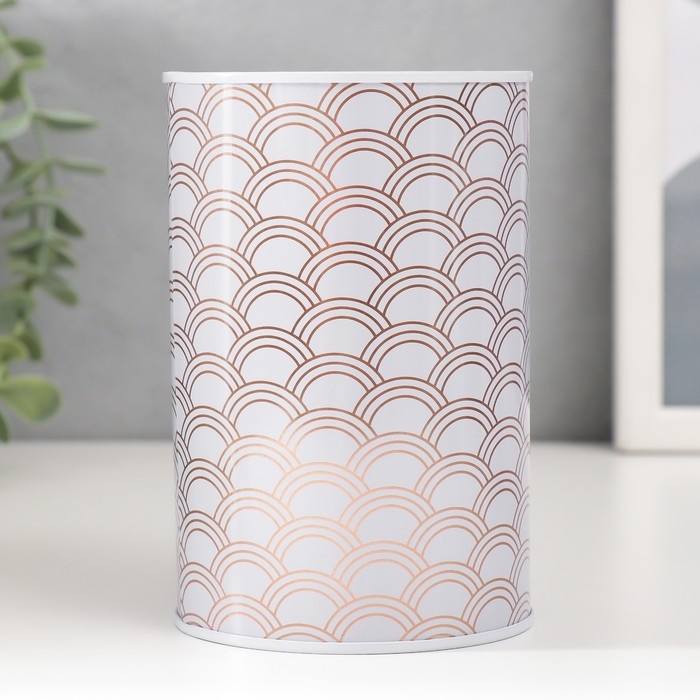 Копилка металл Копилка металл "Золотые узоры на белом" МИКС 8х8х12,5 см