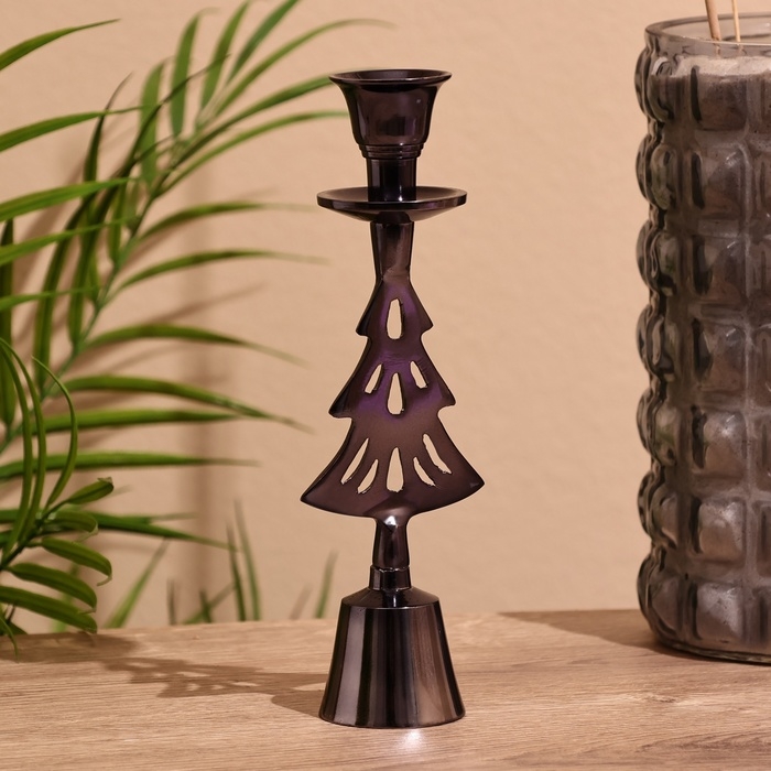 Подсвечник с колокольчиком  Подсвечник с колокольчиком "Ёлочка" 20 см, металл