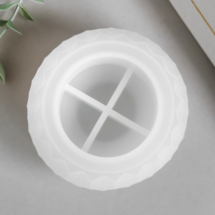 Молд силикон Молд силикон "Подсвечник круглый с гранями" 8х8х8,4 см