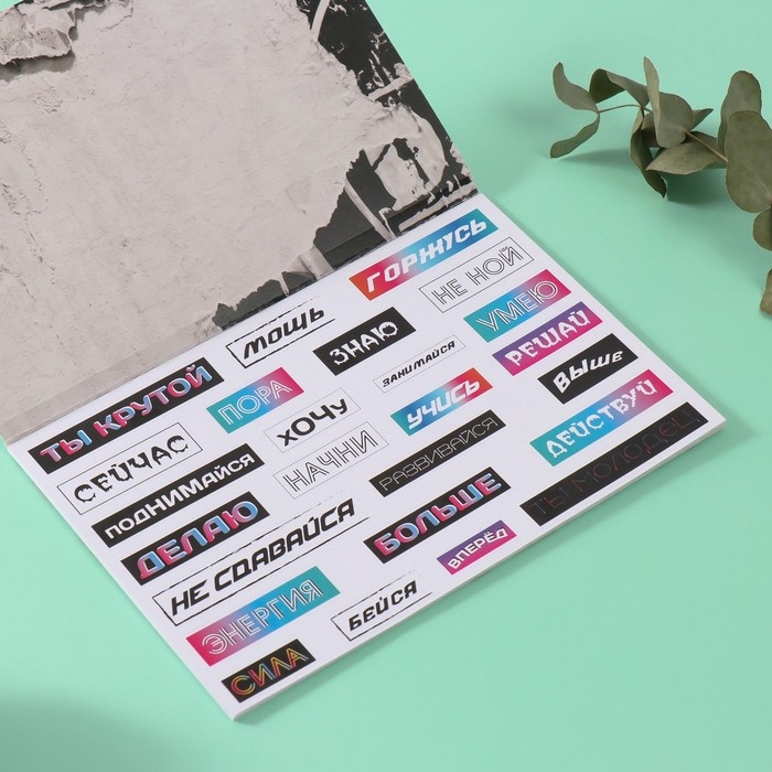 Наклейки в книжке Наклейки в книжке "Мотивация на стиле" + 3 фона 20,7х14,2 см