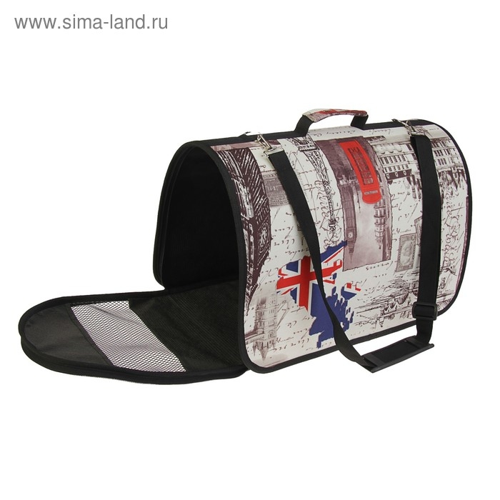 Сумка - переноска для животных  Сумка - переноска для животных "Лондон", 46 х 28,5 х 29 см, микс цветов