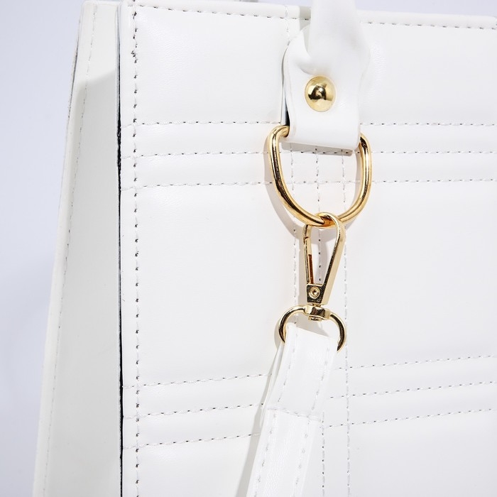 Сумка женская тоут на молнии, цвет белый Сумка женская тоут на молнии, цвет белый