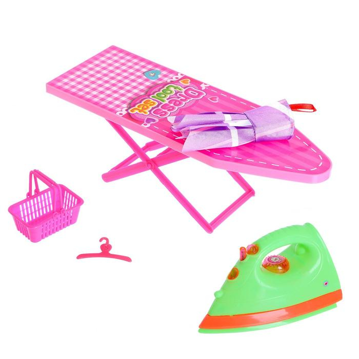 Набор для глажения «Доска и утюг», со световыми и звуковыми эффектами, МИКС Набор для глажения «Доска и утюг», со световыми и звуковыми эффектами, МИКС