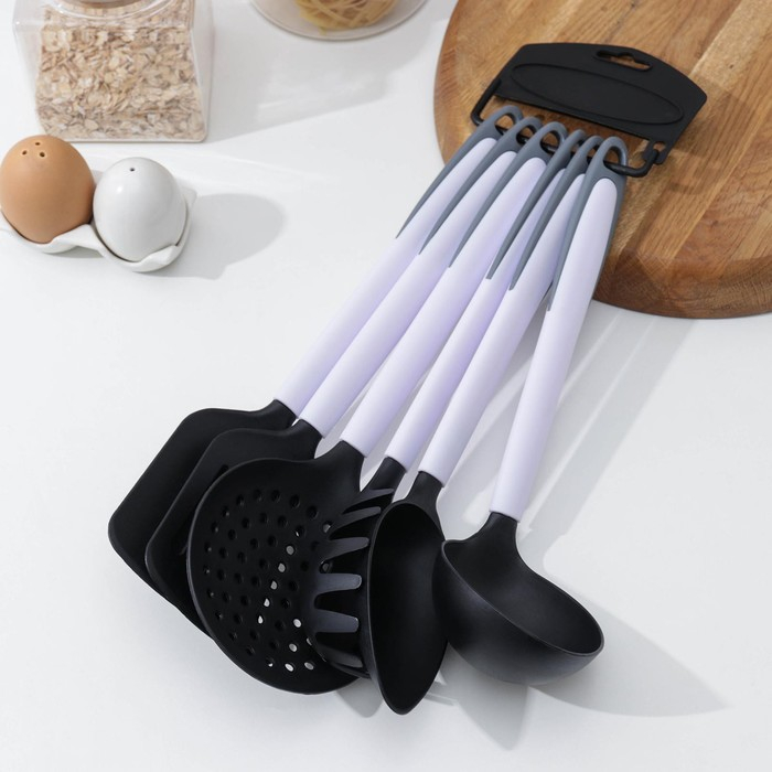 Набор кухонных принадлежностей Доляна «Софти», 6 предметов, цвет МИКС Набор кухонных принадлежностей Доляна «Софти», 6 предметов, цвет МИКС