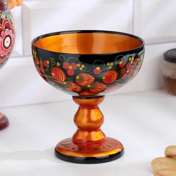 Конфетница, 14,5×15 см, хохлома Конфетница, 14,5×15 см, хохлома