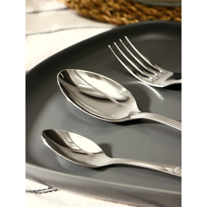 Набор столовых приборов &laquo;Славяна&raquo;, 18 предметов, толщина 1,2 мм, картонная коробка, цвет серебряный