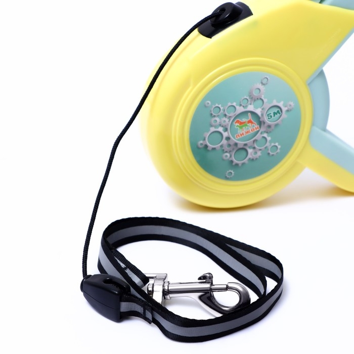 Рулетка  Рулетка "Пижон" с прорезиненной ручкой, 5 м, до 25 кг, трос, жёлто-серая