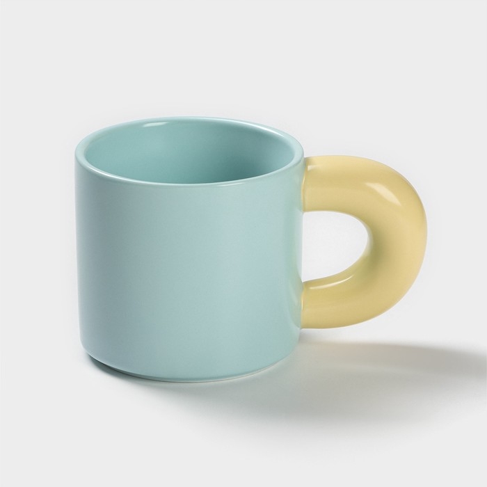 Кружка керамическая «Воздух», 300 мл, цвет голубой и жёлтый Кружка керамическая «Воздух», 300 мл, цвет голубой и жёлтый