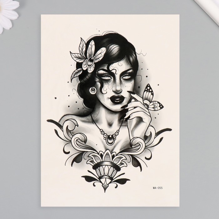 Татуировка на тело цветная Татуировка на тело цветная "Пустая душа" 26,1х14,6 см