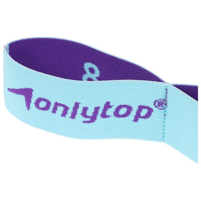 Эспандер-лента ONLYTOP, эластичная, с захватами, 90х4 см, цвет голубой