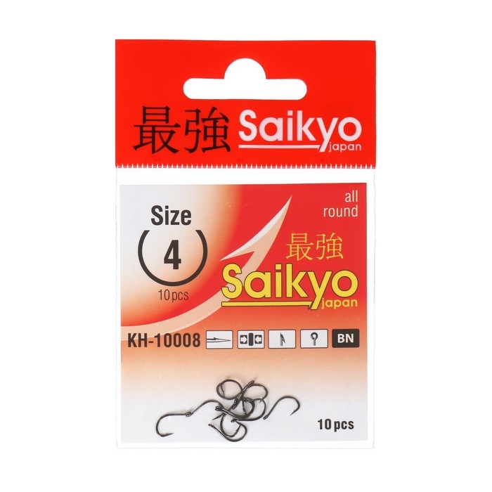 Крючки Saikyo KH-10008 Idumezina BN № 4, 10 шт Крючки Saikyo KH-10008 Idumezina BN № 4, 10 шт