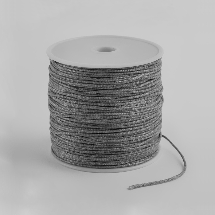 Шнур вощеный из полиэстера d=1 мм, L=65-70 м, цвет серый Шнур вощеный из полиэстера d=1 мм, L=65-70 м, цвет серый