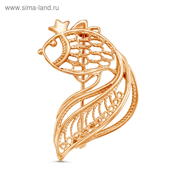 Брошь «Тропикана» золотая рыбка, позолота Брошь «Тропикана» золотая рыбка, позолота