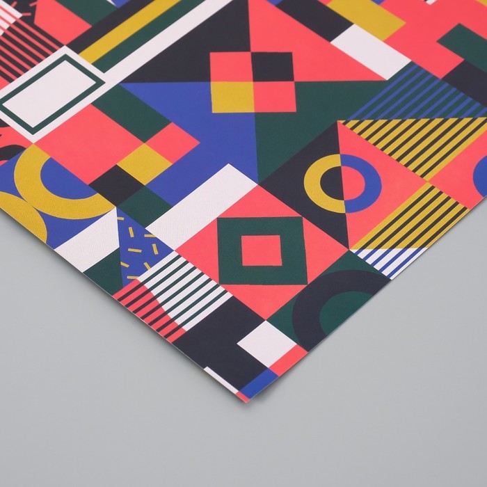 Бумага для скрапбукинга двусторонняя Бумага для скрапбукинга двусторонняя "Color geometry" плотность 180 гр набор 5 шт 30,5х32 см 10718