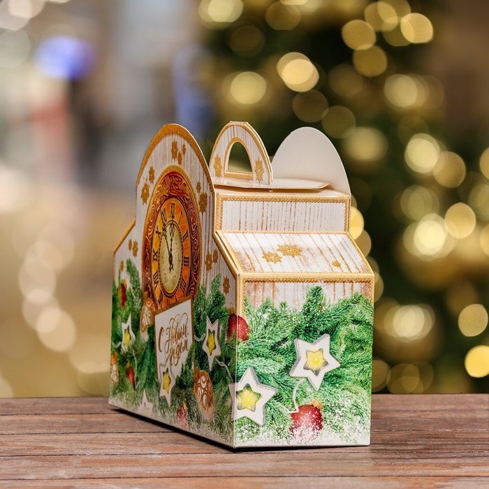 Подарочная коробка Подарочная коробка "Часы "Новогодний звон", 24 х 8,5 х 18,5 см