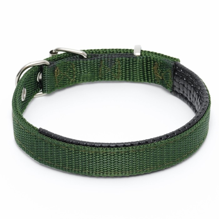 Ошейник Ошейник "Комфорт" комбинированный, 45 х 2 см, ОШ 30-39 см, темно-зеленый