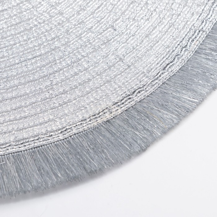 Набор салфеток 2 шт.Доляна Набор салфеток 2 шт.Доляна "Блеск",цв.серебро, d 38 см