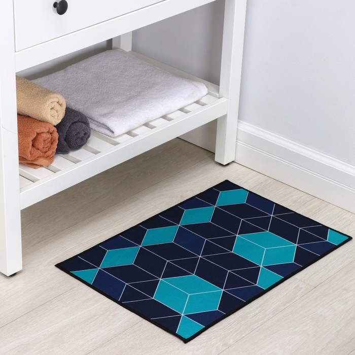Коврик для дома Доляна «Бурлеск», 40×60 см, цвет синий Коврик для дома Доляна «Бурлеск», 40×60 см, цвет синий