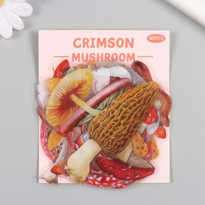 Наклейки для творчества пластик PVC Наклейки для творчества пластик PVC "Грибные истории" набор 40 шт 9х10.5 см