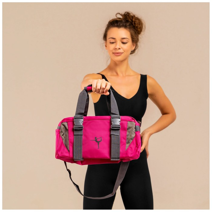 Сумка для йоги и гимнастики Sangh, 37х20х20 см, цвет фуксия Сумка для йоги и гимнастики Sangh, 37х20х20 см, цвет фуксия